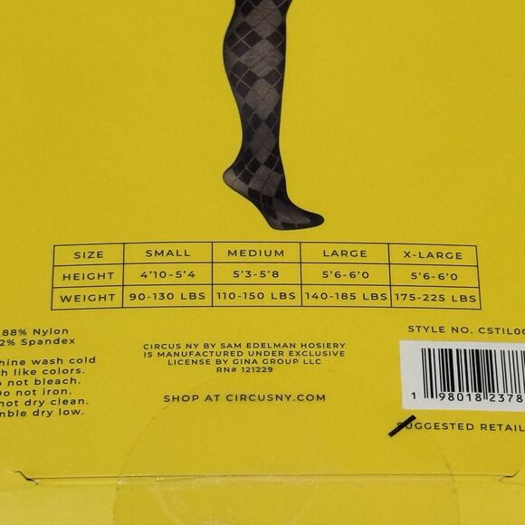 Sam Edelman Circus New York tights argyle print size Small - Picture 6 of 10